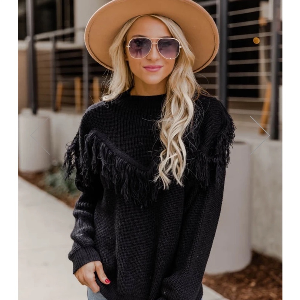 Black Fringe sweater